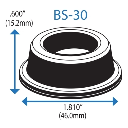 BS-30 BLACK Adhesive Back Bumper - Recessed