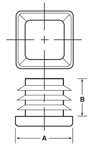 SQ-22-3 Square Tubing Plug LDPE