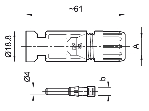 32.0017P0001-UR PV-KST4/6II-UR - Male Cable Coupler MC4