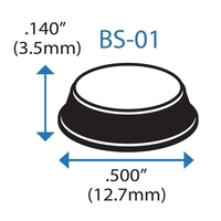 BS-01 CLEAR Adhesive Back Bumper - Cylindrical