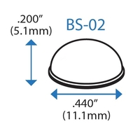 BS-02 WHITE Adhesive Back Bumper - Hemispherical