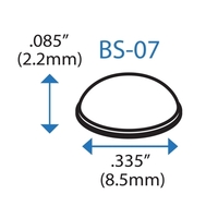 BS-07 WHITE Adhesive Back Bumper - Hemispherical