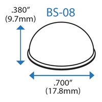 BS-08 WHITE Adhesive Back Bumper - Hemispherical