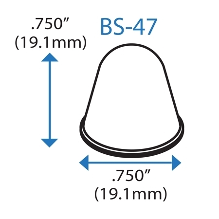 BS-47 BLACK Adhesive Back Bumper - Conical