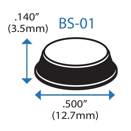 BS-01 BLACK Adhesive Back Bumper - Cylindrical