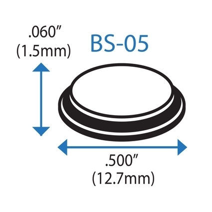 BS-05 GRAY Adhesive Back Bumper - Cylindrical
