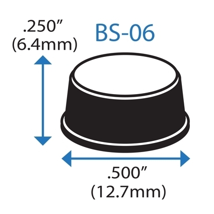 BS-06 BLACK Adhesive Back Bumper - Cylindrical