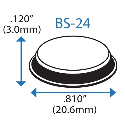 BS-24 WHITE Adhesive Back Bumper - Cylindrical