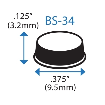 BS-34 BLACK Adhesive Back Bumper - Cylindrical