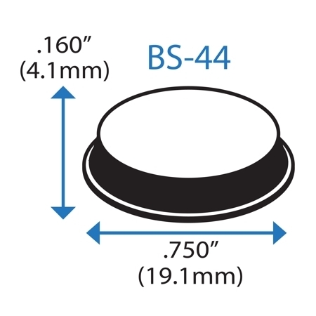 BS-44 WHITE Adhesive Back Bumper - Cylindrical