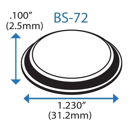 BS-72 BLACK Adhesive Back Bumper - Cylindrical