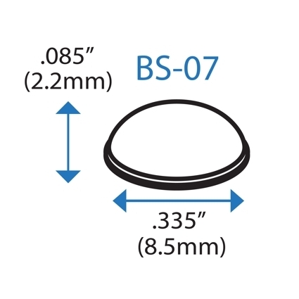 BS-07 WHITE Adhesive Back Bumper - Hemispherical