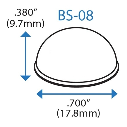 BS-08 GRAY Adhesive Back Bumper - Hemispherical