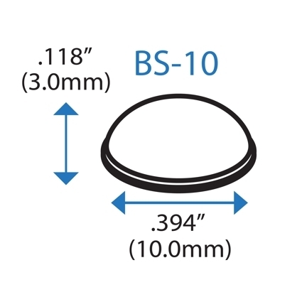 BS-10 BLACK Adhesive Back Bumper - Hemispherical