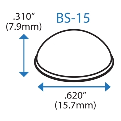 BS-15 BLACK Adhesive Back Bumper - Hemispherical