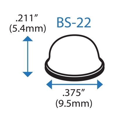 BS-22 CLEAR Adhesive Back Bumper - Hemispherical