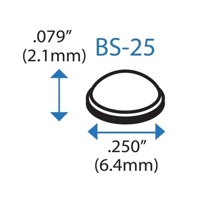 BS-25 CLEAR Adhesive Back Bumper - Hemispherical