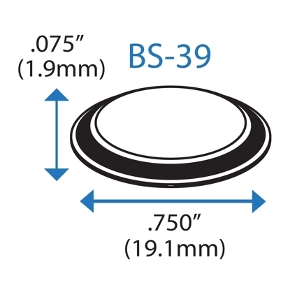 BS-39 BLACK Adhesive Back Bumper - Hemispherical