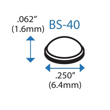 BS-40 CLEAR Adhesive Back Bumper - Hemispherical
