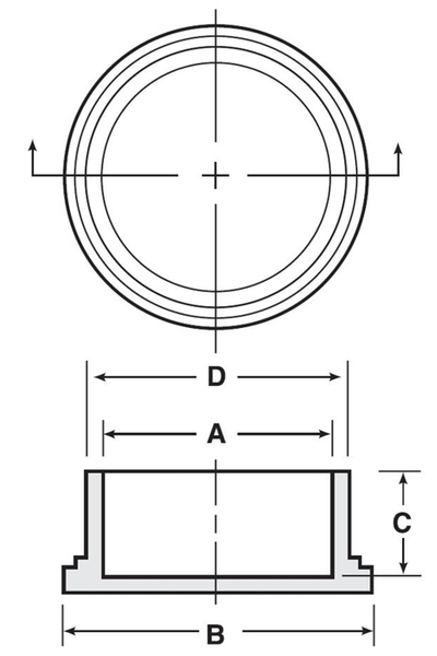 EC-20 1-1/4" RED POLY CAP