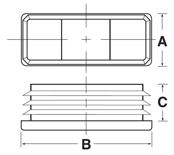 RC-2040 Rectangular Tubing Plug LDPE