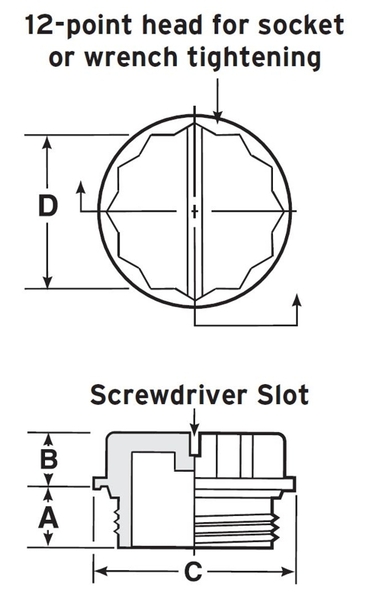 RPO-105 THREADED PLUG SAE 1/2-20 RED