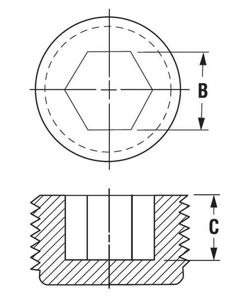 TH-7 NPT THREADED PLUG, HEX SOCKET