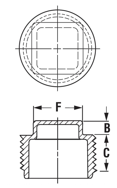 TPN-7 NPT THREADED PLUG, SQUARE HEAD