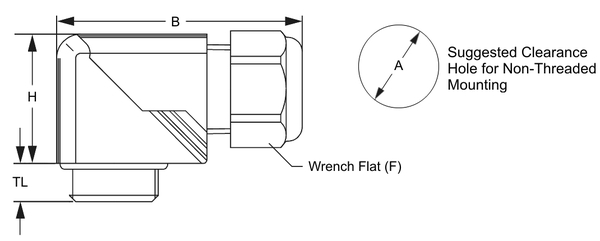 ED09AA-GY Dome Top Gray Nylon PG9 Elbow Fitting