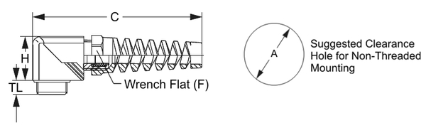 EF20MR-BK Flex Top Black Nylon M20 Elbow Fitting