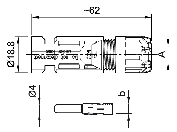 32.0143P0001-URFL PV-KST4/6X-UR - Male Cable Coupler MC4