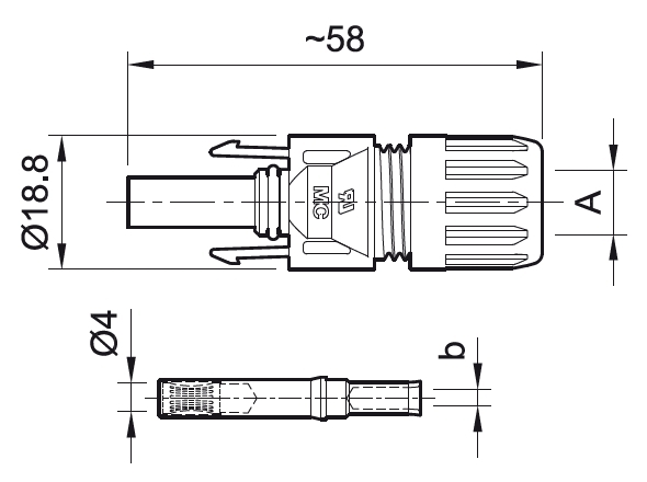 32.0080-UR PV-KBT4/8II-UR - Female Cable Coupler MC4