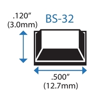 BS-32 GRAY Adhesive Back Bumper - Square