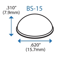BS-15 BLACK Adhesive Back Bumper - Hemispherical