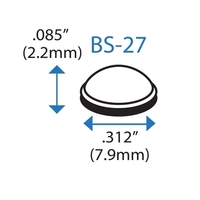 BS-27 WHITE Adhesive Back Bumper - Hemispherical