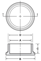 EC-20 1-1/4" RED POLY CAP