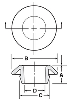 GRO-1/2-UL Thermoplastic Rubber Sheet Metal Grommet
