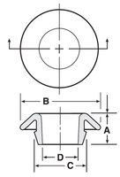 GRO-1-UL Thermoplastic Rubber Sheet Metal Grommet