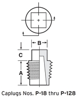 P-28 Square Head Plug for NPT Threaded Ports - Red