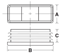 RER-1 1/2X2 1/2-12-16 Rectangular Tubing Plug LDPE