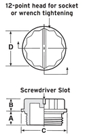 RPO-108 THREADED PLUG SAE 3/4-16 RED