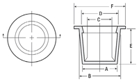 T-12 Red Tapered Cap / Plug LDPE