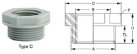 RR-3225-GY Reducer Gray Nylon M32 to M25